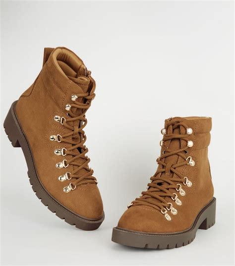 Grey Suedette Lace Up Ankle Boots New Look Lace Up Ankle Boots