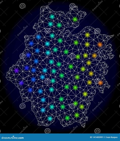 O Mesh Map Poligonal De La Provincia De Zhejiang Con Los Puntos