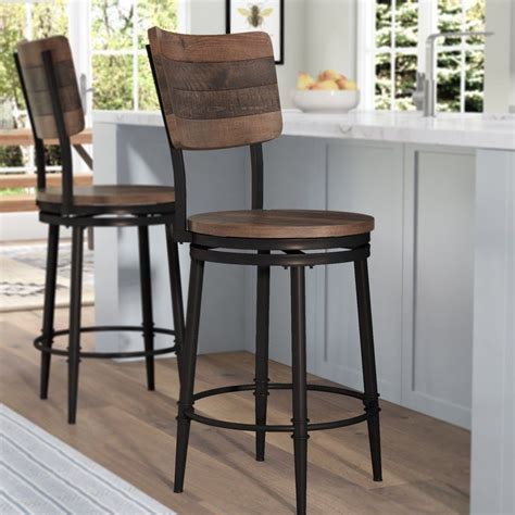 Cathie 30 Swivel Bar Stool Farmhouse Bar Stools Kitchen Bar Stools