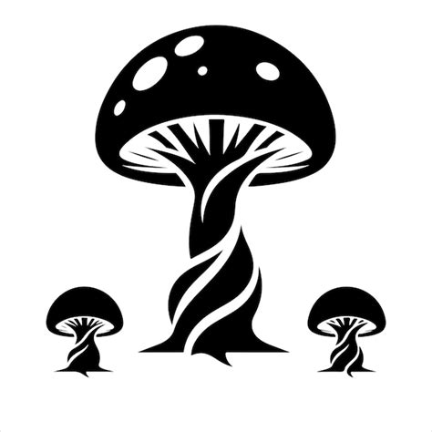 Premium Vector Mushroom Silhouette Vector Illustration On White