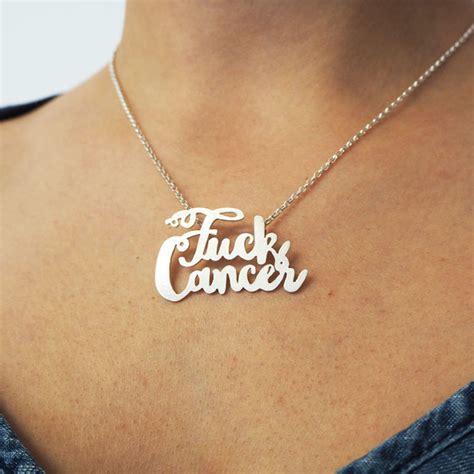 Fuck Cancer Necklace Sterling Silver Molecule Jewellery