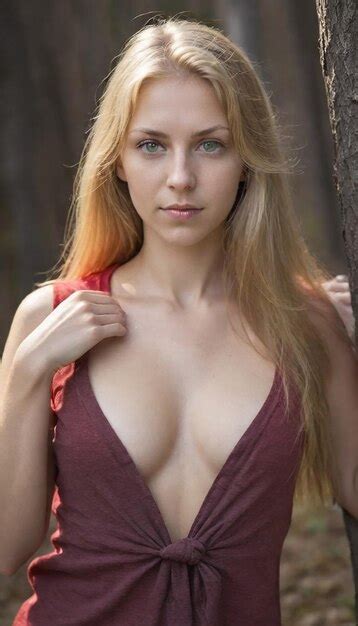 Premium Photo A Woman With Long Blonde Hair Is Posing For A Photo