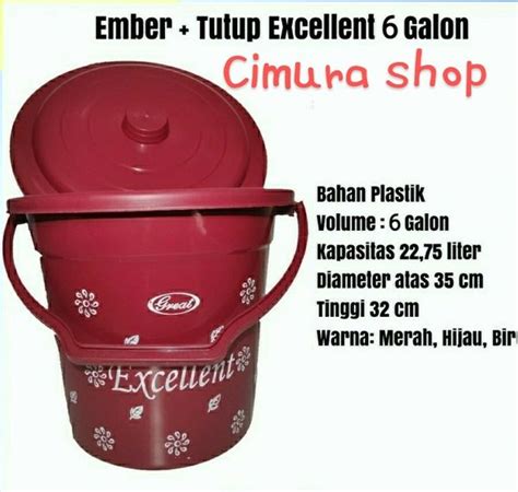 Jual Ember Excellent Galon Ember Pakai Tutup Ember Murah Ember