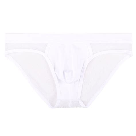 Ghsohs Mens Underwear Low Rise Briefs Ice Silk Ultra Soft Seamless String Bikini Solid Thongs