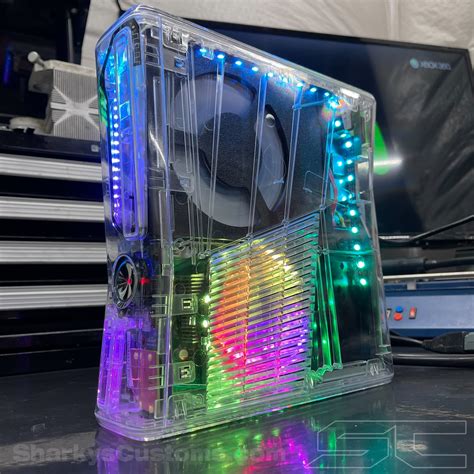 custom xbox  slim ghost case triple nand rgh trinity sharkys
