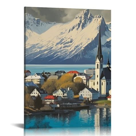 Comio Iceland Reykjavik Vintage Travel Poster Canvas Art Poster Gift