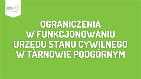 Ograniczenia w funkcjonowaniu Urzędu Stanu Cywilnego w Tarnowie