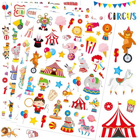 Buy Cute Carnival Circus Stickers 820 Count Party Goodie Ts Bags