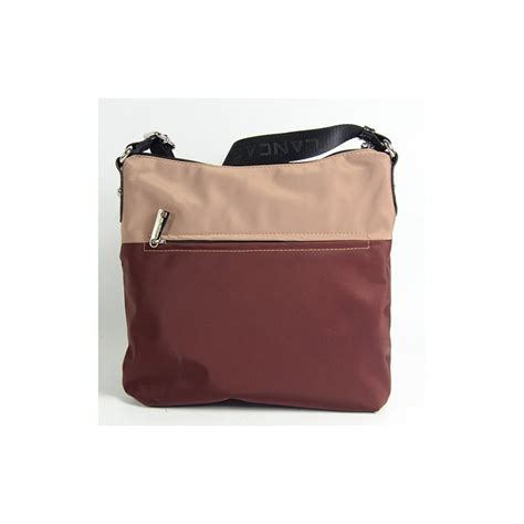 Lancaster Basic Pompon Sac Port Travers Bordeaux Nude Noir