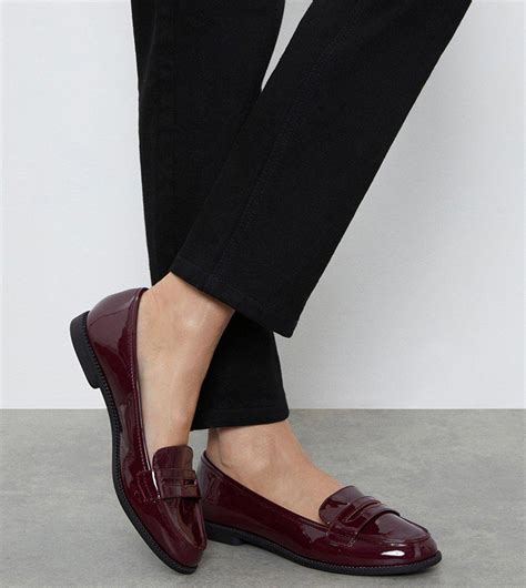 Buy Dorothy Perkins Wide Fit Lara Penny Loafers In Burgundy 6thstreet