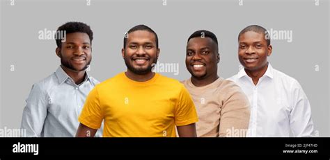 Group Of Happy Smiling African American Men Stock Photo Alamy