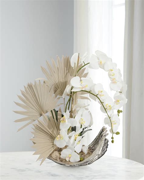 john richard collection silver wave faux floral arrangement  aluminum