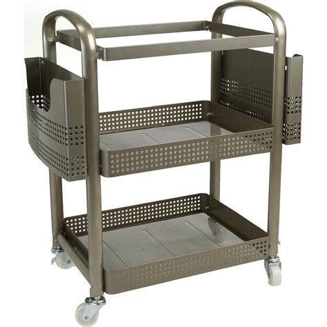 Mind Reader 1 Tier Metal 4 Wheeled Rolling File Utility Cart Organizer