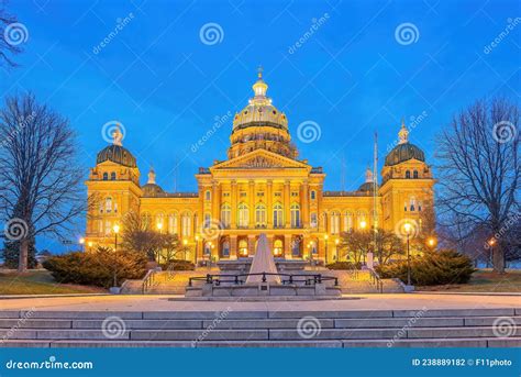 Downtown Des Moines City Skyline Cityscape Of Iowa And Iowa State