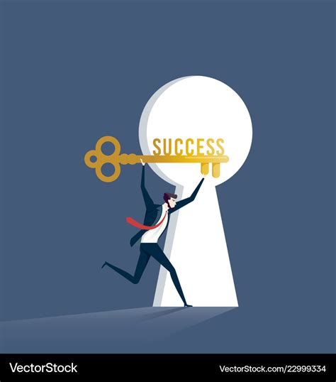 Businessman With Key Of Success Business Concept Vector Image