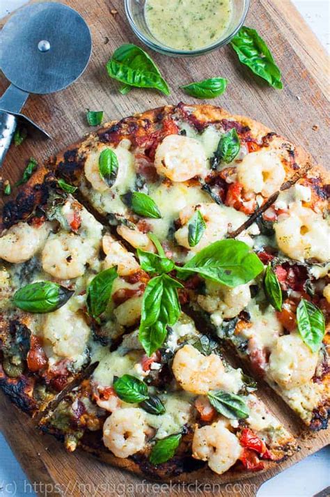 Garlic Prawn Pizza (Light and Crispy) | My Sugar Free Kitchen