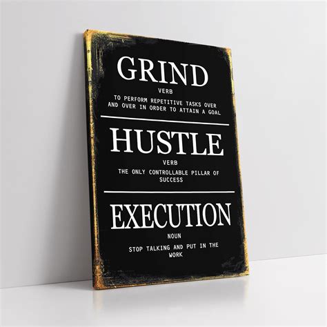 Amazon KAWAHONE Motivational Wall Decor Grind Hustle Execution