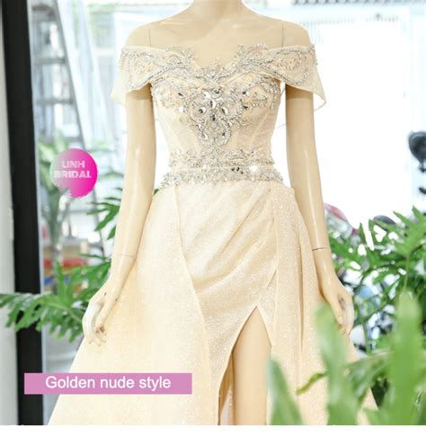 Dazzling Light Ivory Or Golden Nude Split Thigh Mermaid Wedding Dress With Glitter Tulle And