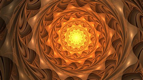 Wallpaper Fractal Spiral Glow Twisted Abstraction Hd Picture Image