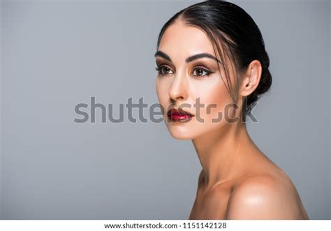 Portrait Attractive Nude Model Makeup Isolated Stock Photo Shutterstock