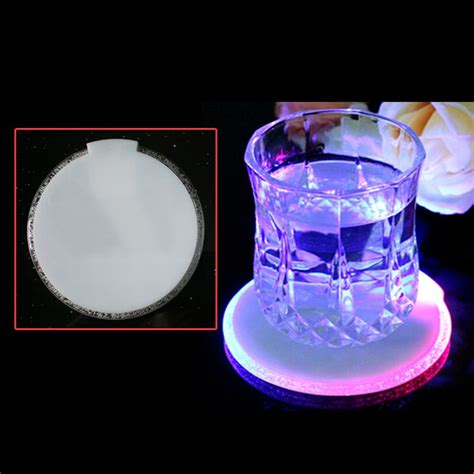 Rgb Led Light Up Coaster Drink Coaster Mat Color Changing 5pcspack