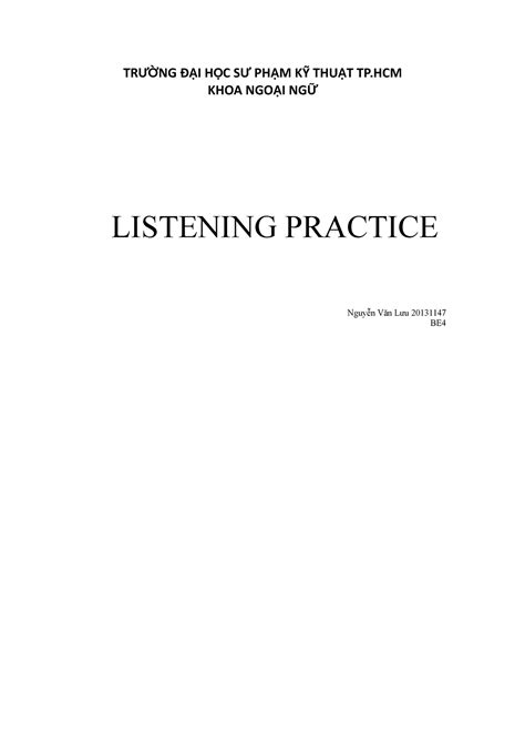 Listening Practice For Students Tr Ng I H C S Ph M K Thu T Tp