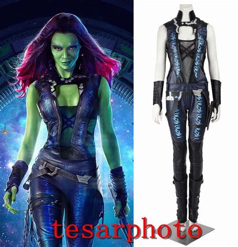 Guardians Of The Galaxy Gamora Jumpsuit KostÃm Cosplay Karneval