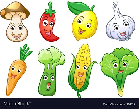 Vegetable Cartoon Royalty Free Vector Image VectorStock