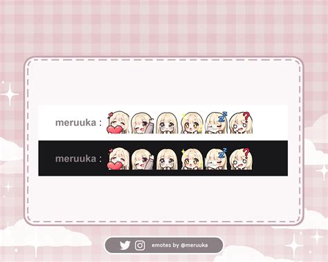 Twitch Emotes Cute Chibi Girl Blonde Hair With Bangs Brown Eyes Premade Discord
