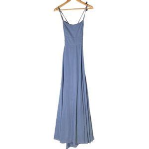 Lulu S Dresses Lulus Dreamy Romance Slate Blue Backless Maxi Dress