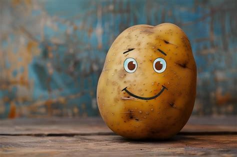 Funny Potato With Face Sticker Premium Ai Generated Image