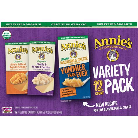 Annies Homegrown Macaroni And Cheese Variety Pack 12 Count. 6 oz ...