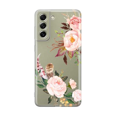 Galaxy S Fe G Gummi Schutzh Lle Flower Design Transparent