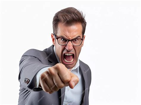 Retrato de un hombre enojado en traje de negocios un hombre agresivo en
