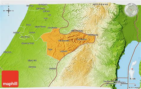 Political 3d Map Of Jerusalem Physical Outside