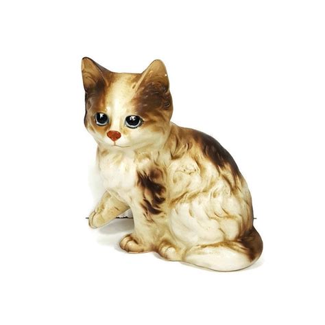 Kitty Cat Figurine Vintage Calico Cat Made In Japan 1950s Kitty Knick