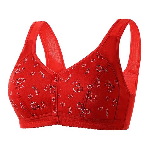 Dondpo Plus Size Lingerie Bras For Women Women Sexy Lace Front Button Shaping Cup Adjustable