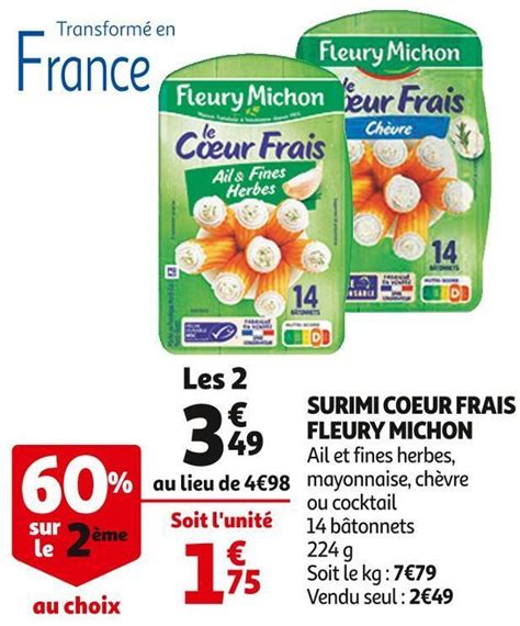 Promo Fleury Michon Surimi Coeur Frais Chez Auchan