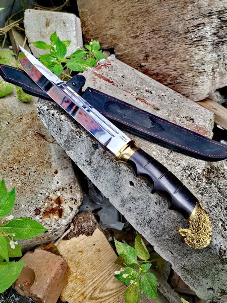 Кузница Аркадия Островского Нож туристический, длина лезвия 23 см ...