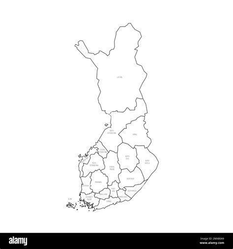 Finnische Politische Karte Der Verwaltungsabteilungen Stock