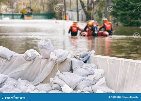 Flood Protection Sandbags stock image. Image of disaster - 98888373