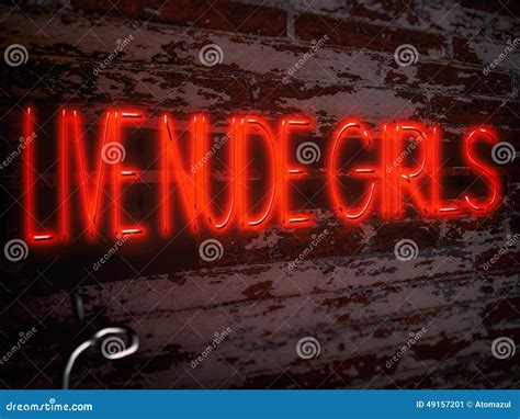 Neon Sign Red Live Nude Girls Stock Illustration Illustration Of Design Strip 49157201