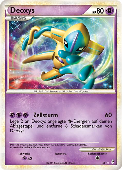 Deoxys SL1 Wert Bild Künstler Seltenheit Pokemonkarte de