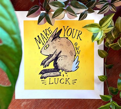 Make Your Own Luck Rabbit Foot Art Print Etsy