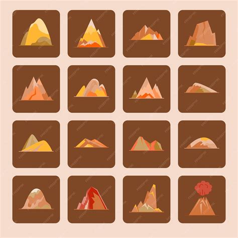 Premium Vector | Collection of mountain icons