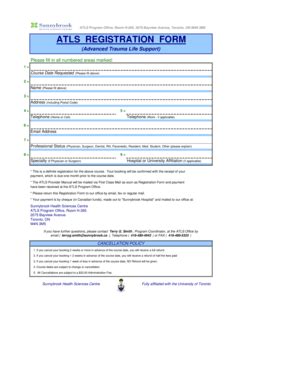 Fillable Online Traumacanada Atls Registration Form Xls