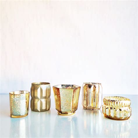 Gold Mercury Glass Votives — Otis + Pearl Partywares