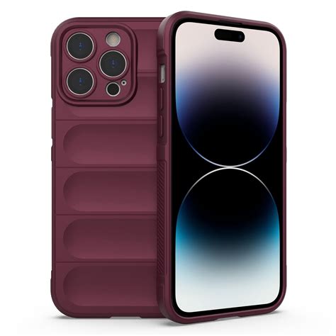 Magic Shield TPU + Flannel Phone Case For iPhone 14 Pro (Wine Red