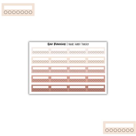 Nude Habit Tracker Sticker Sheet Planner Stickers Bullet Journal Stickers Planner Stickers