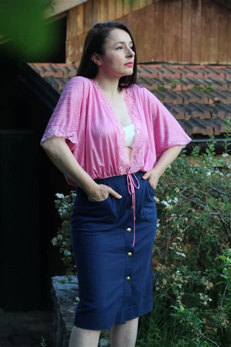 Vintage Lingerie Bed Jacket Pink Colour Lace Trim S Gem